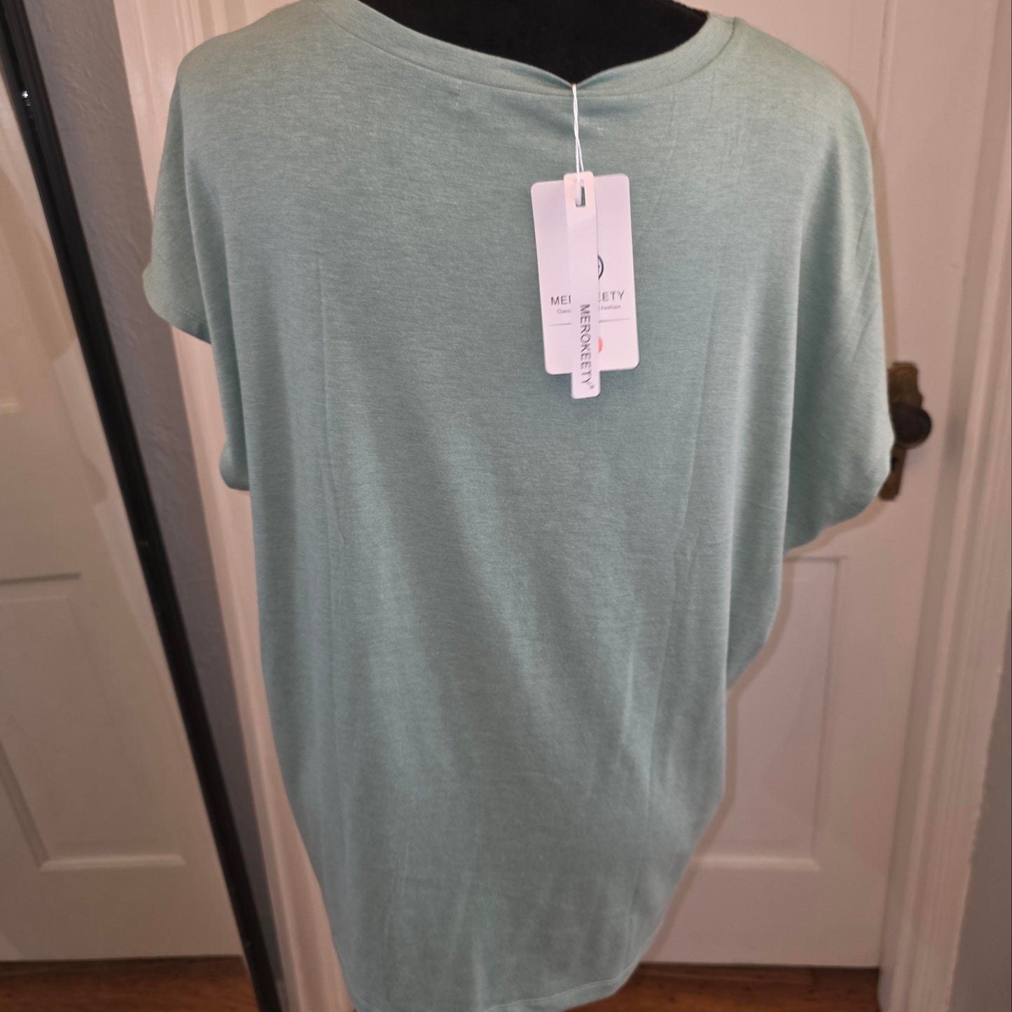 New V Neck Green Shirt