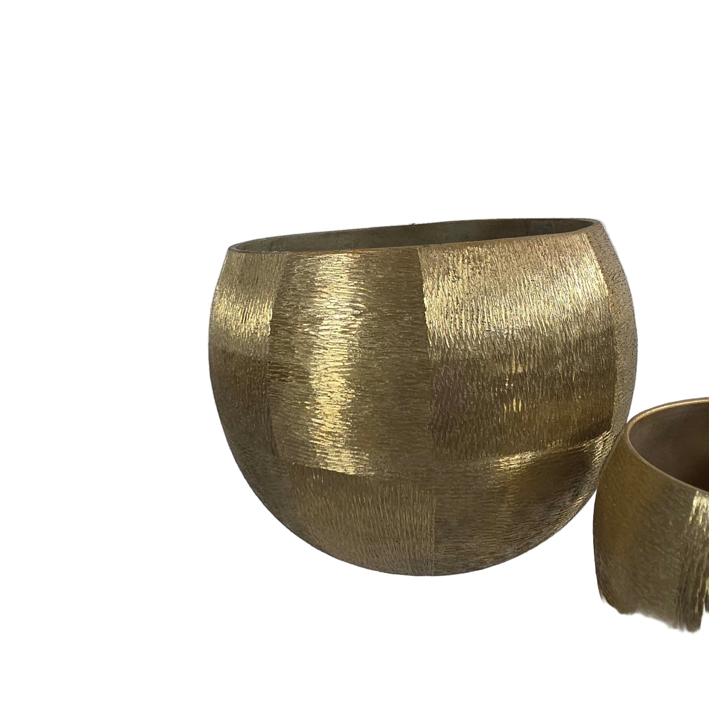 Pair of Brushed Gold Rounded Pots