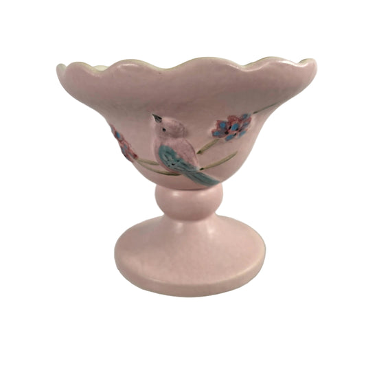 Vintage Hull Pottery Serenade Line pink compote/urn ( model S3)