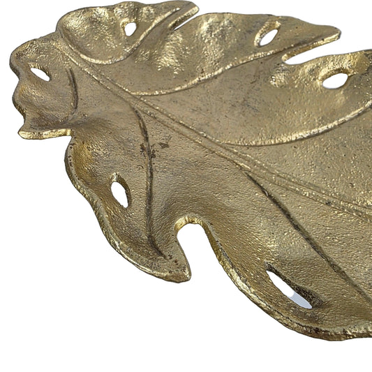 Classic Touch Metallic Gold Leaf Tray
