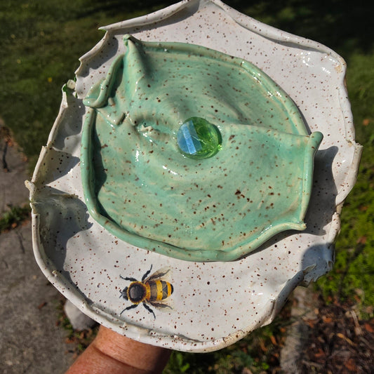 Handmade Ceramic Flower Garden Stakes Set of 2