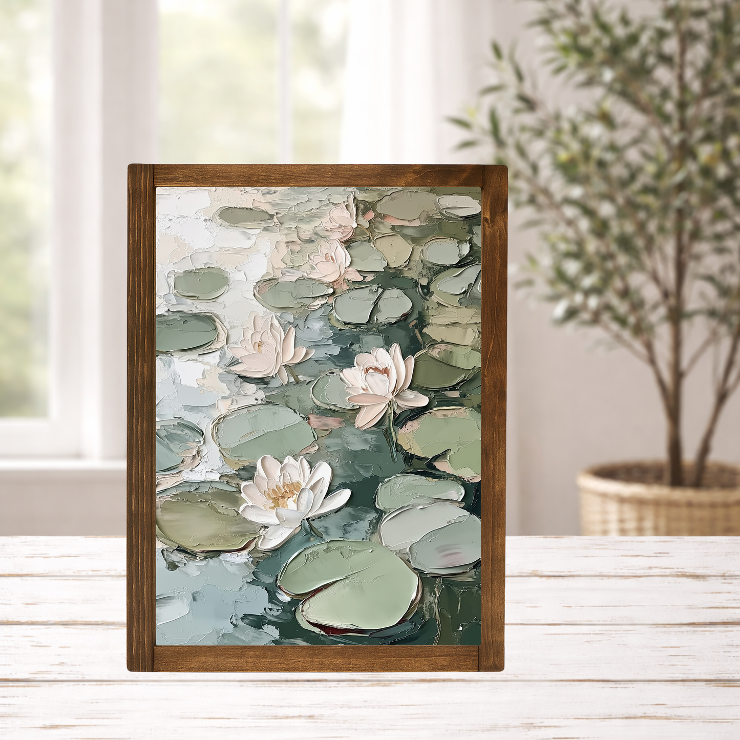 E5379 - Lilypad Painting Framed Print: 11 X 14