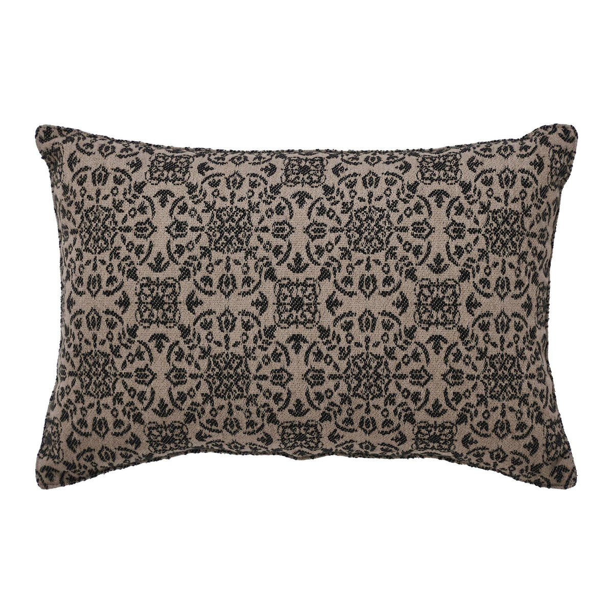 Black Tan Jacquard Throw Pillow 9.5x14 – Custom House