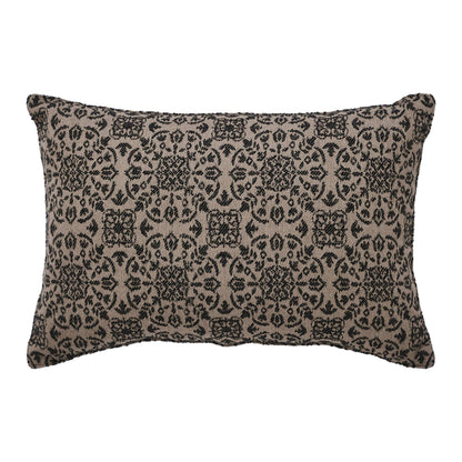 Black Tan Jacquard Throw Pillow 9.5x14 – Custom House