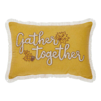 Autumn Harvest Fall Leaves Throw Pillow 14x20