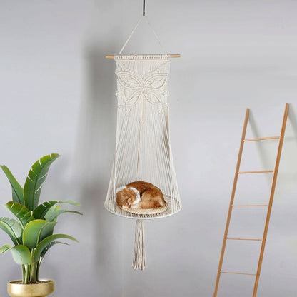 Wall Hanging Pets macrame - Indoor Cat Bed, Cat Swing