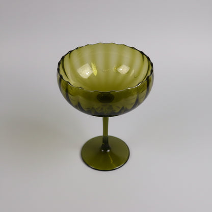 Pair of Hand-blown Art Glass Compote or Pedestal Candle Holder