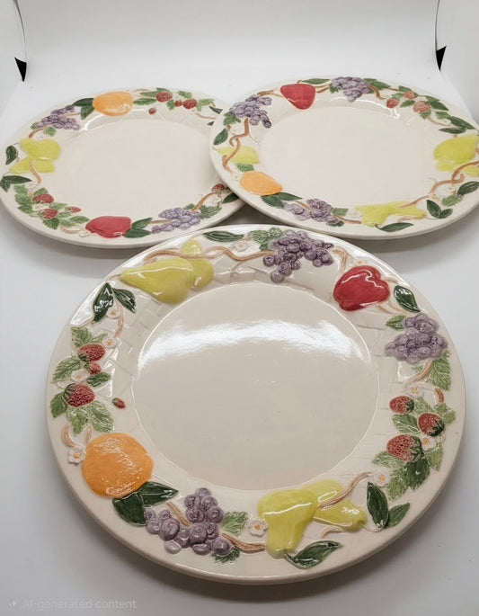 Set of 3 Hand Painted Plates