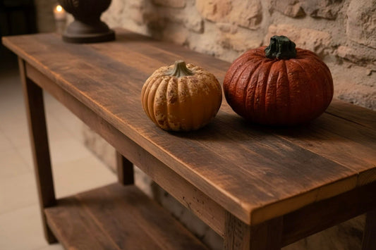 Set of Two Decorative Pumpkins