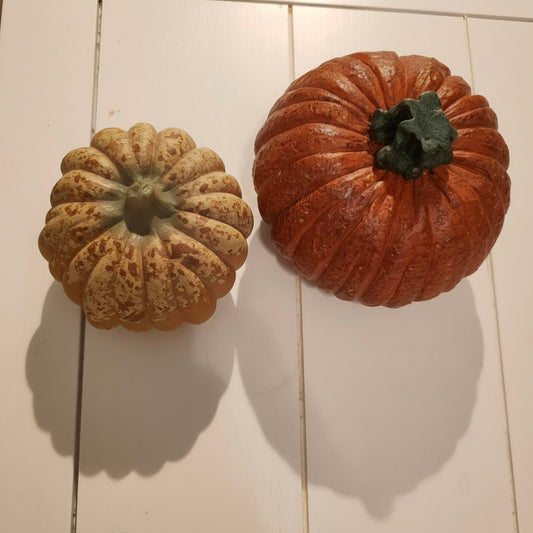 Set of Two Decorative Pumpkins