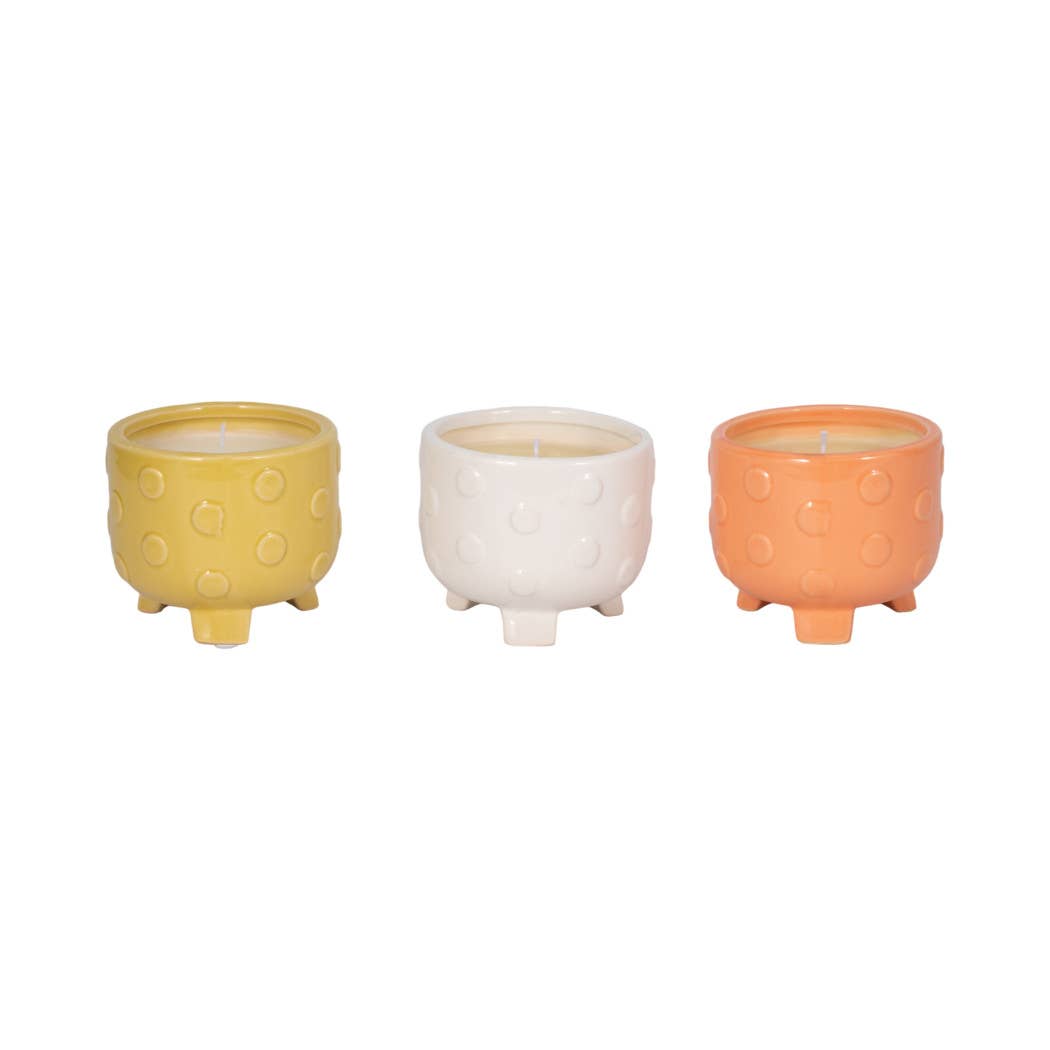 Ceramic Big Dot Footed Planter, 16 Oz white color (one candle)
