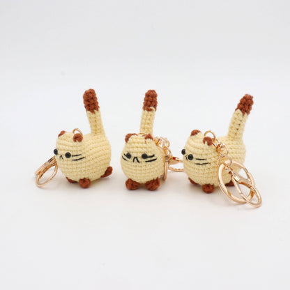 Hand-crochet Butter Cat Keychain