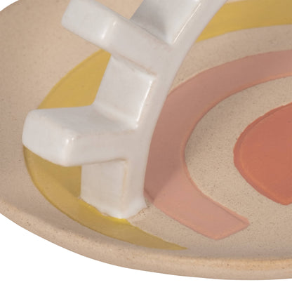 Trinket Tray - Multicolor Ceramic Boho Sunshine, 6 in.