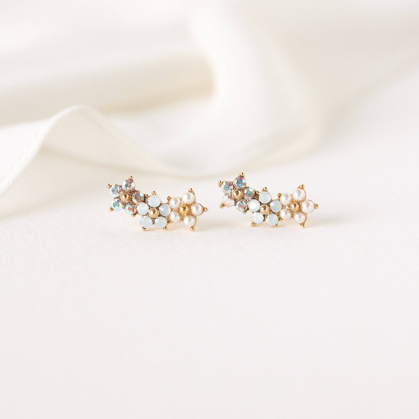 Floral Climber Earrings | Floral Ear Climbers | Spring Studs