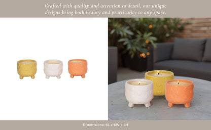 Ceramic Big Dot Footed Planter, 16 Oz white color (one candle)