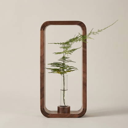 Wood Hydroponic Vase Size small