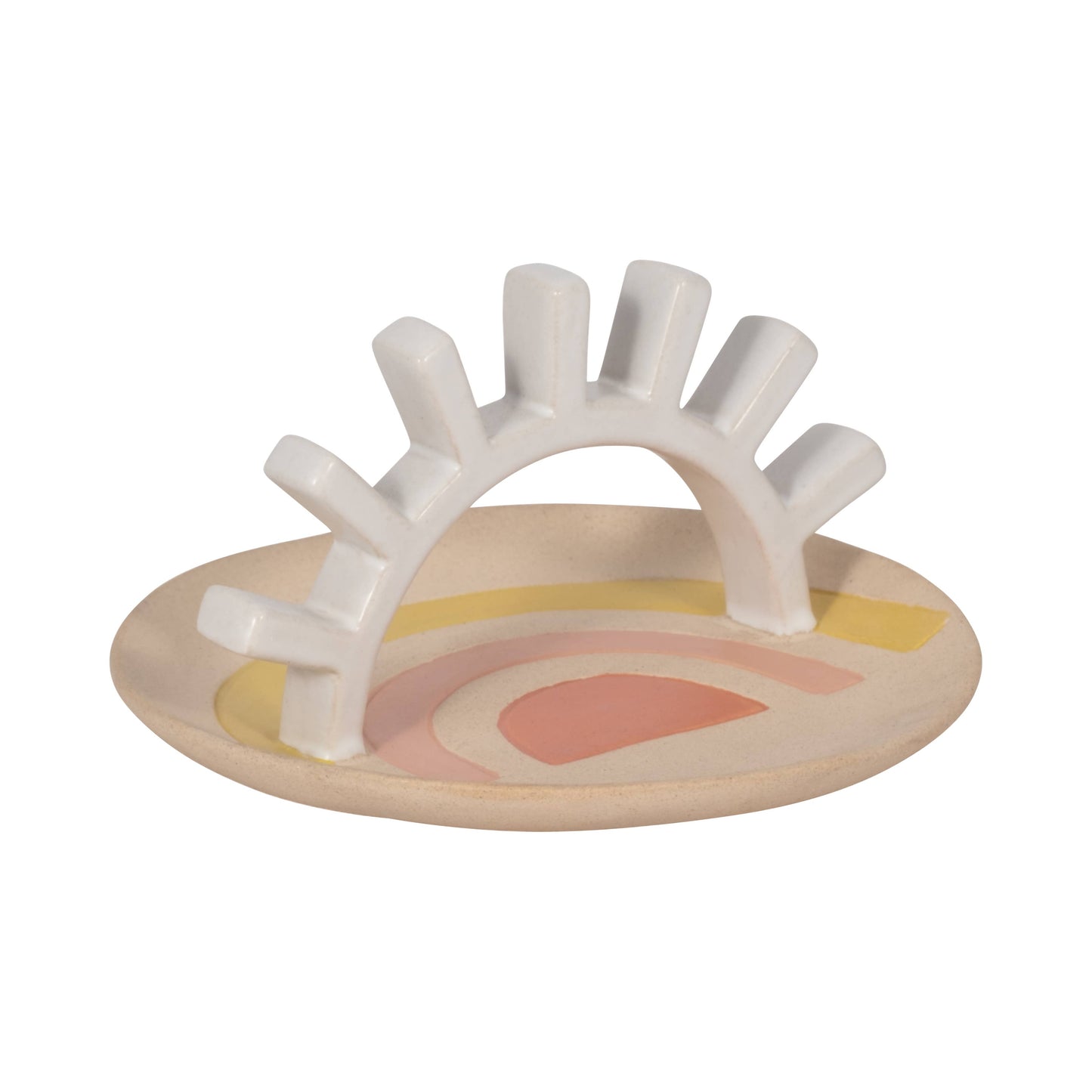 Trinket Tray - Multicolor Ceramic Boho Sunshine, 6 in.