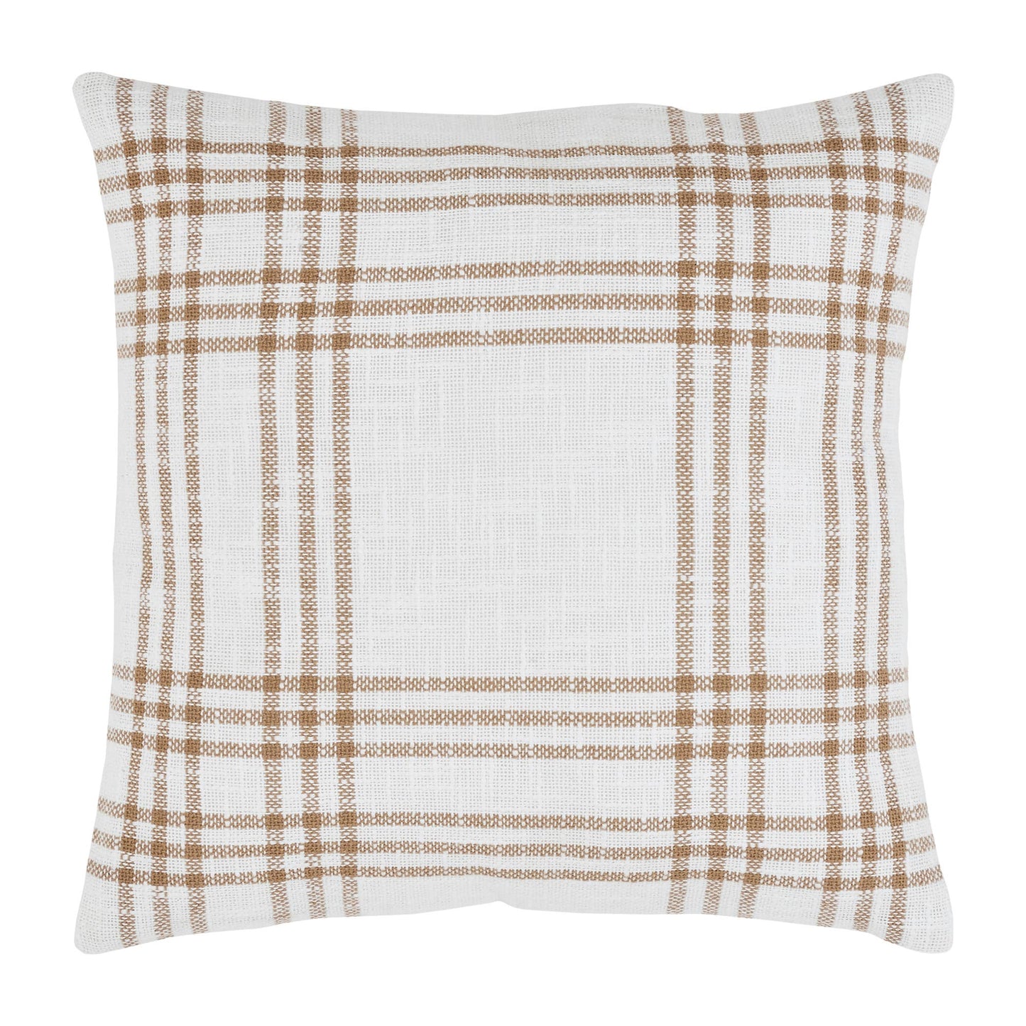 Woven Textured Wheat Plaid Fall Throw Pillow 18x18