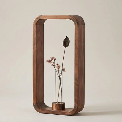 Wood Hydroponic Vase Size small