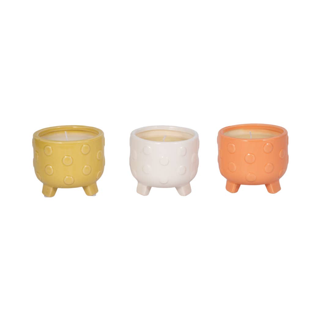 Ceramic Big Dot Footed Planter, 16 Oz white color (one candle)