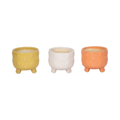 Ceramic Big Dot Footed Planter, 16 Oz white color (one candle)