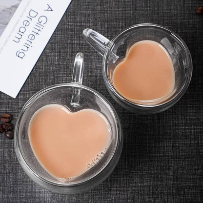 Heart Shape Glass Coffee Mug: Small