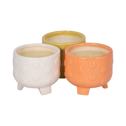 Ceramic Big Dot Footed Planter, 16 Oz white color (one candle)