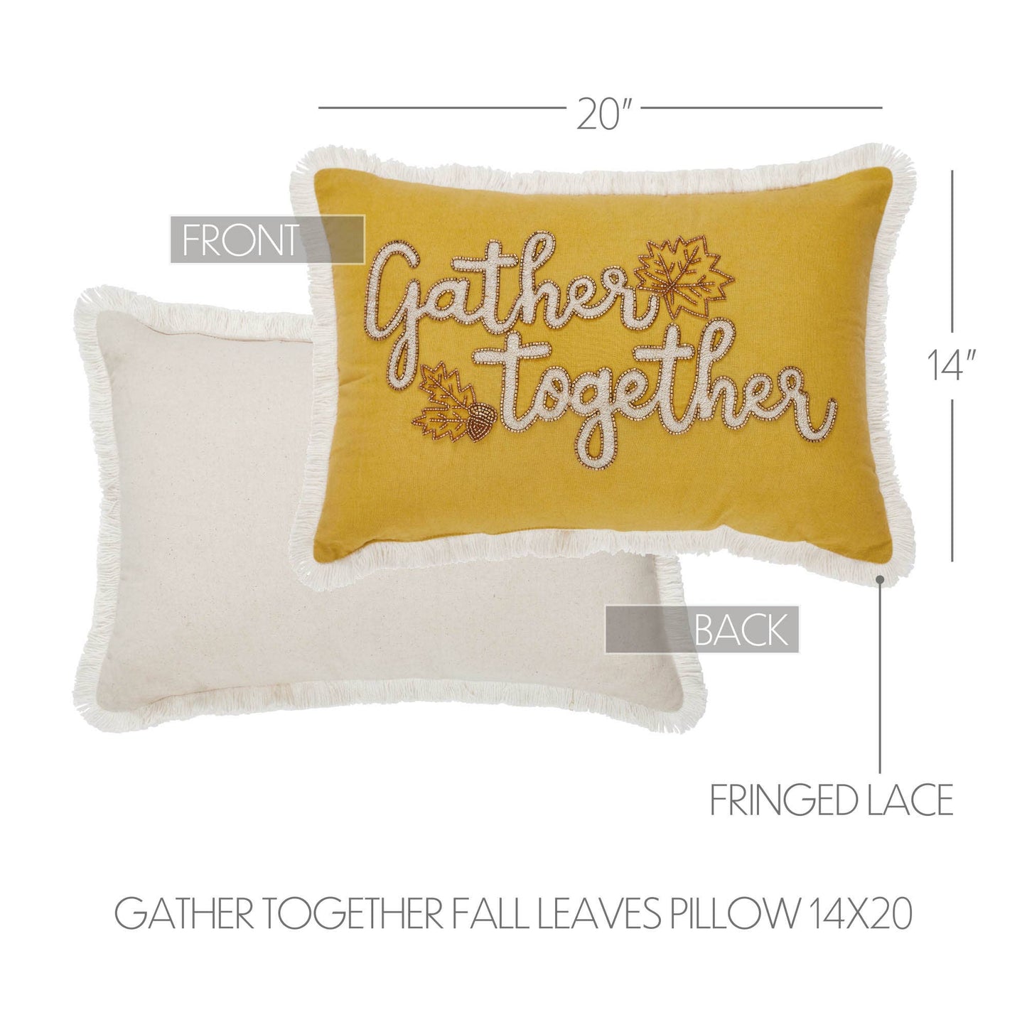 Autumn Harvest Fall Leaves Throw Pillow 14x20