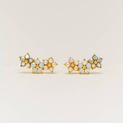 Floral Climber Earrings | Floral Ear Climbers | Spring Studs