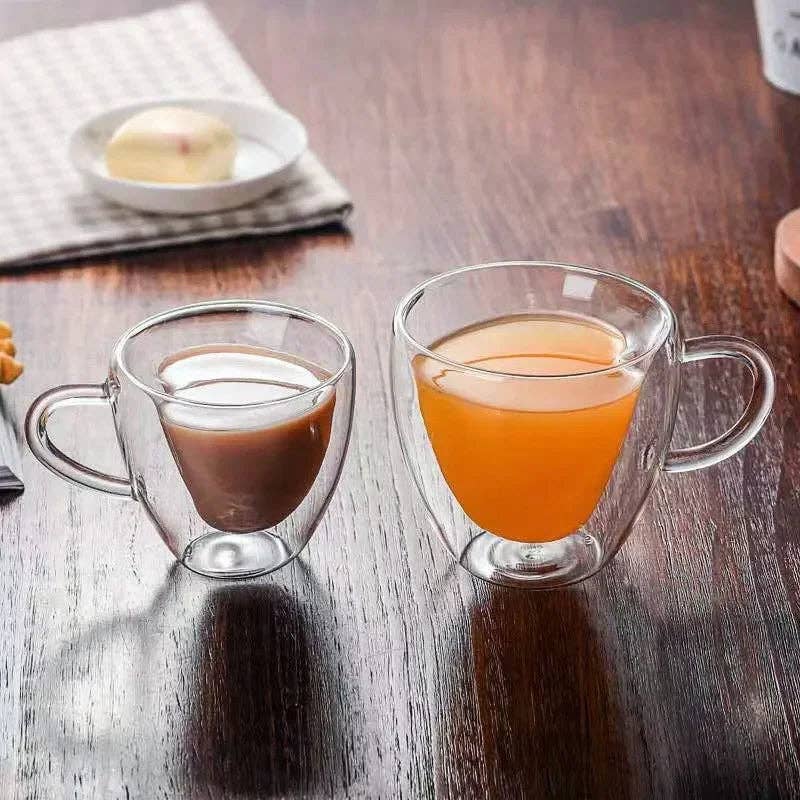 Heart Shape Glass Coffee Mug: Small