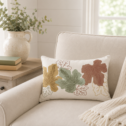 Autumn Leaves Fall Throw Pillow 14x22