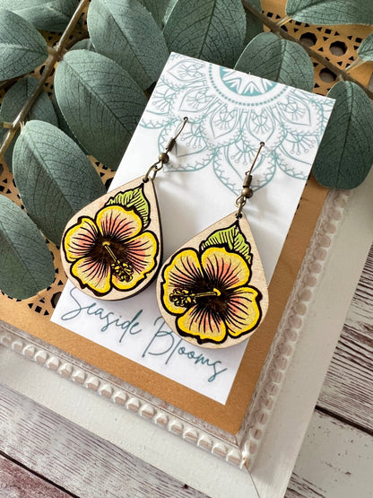 Boho cute hand painted lightweight maple wood   