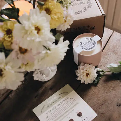 Adelyn | Growing Candle, flower seed-label, eco-friendly: Unscented