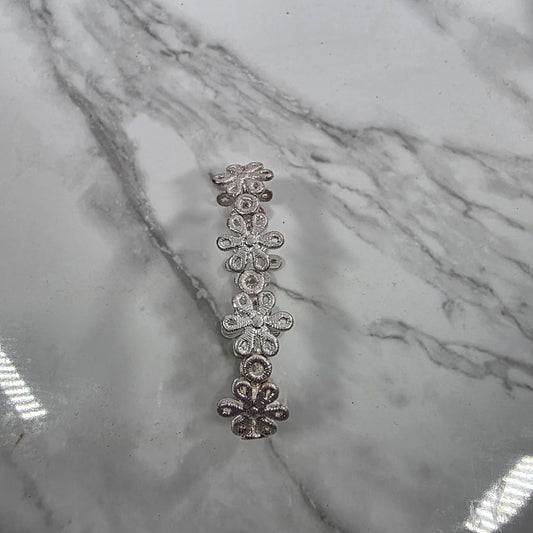 Silver Flower Braclet