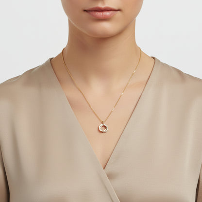 Silver and Gold Circle Necklace