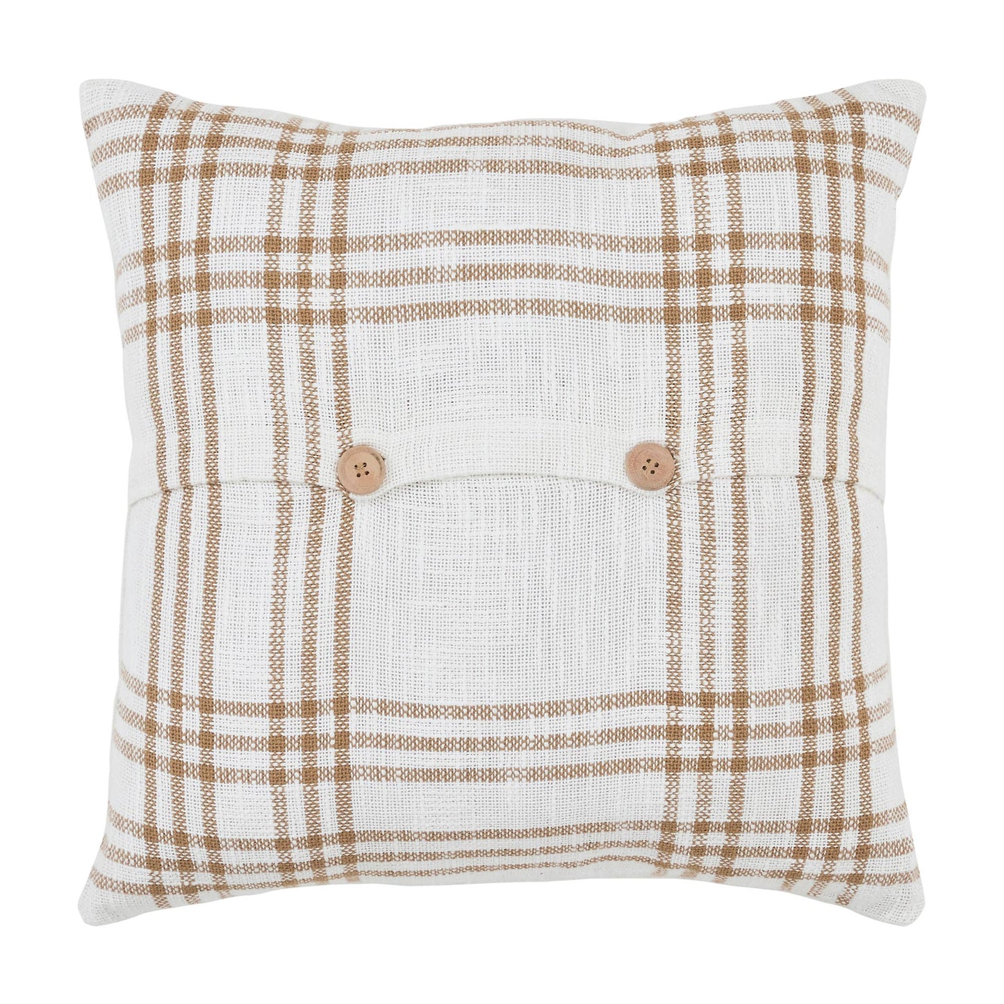 Woven Textured Wheat Plaid Fall Throw Pillow 18x18