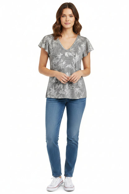 New White House Black Market Silver Shirt Size M
