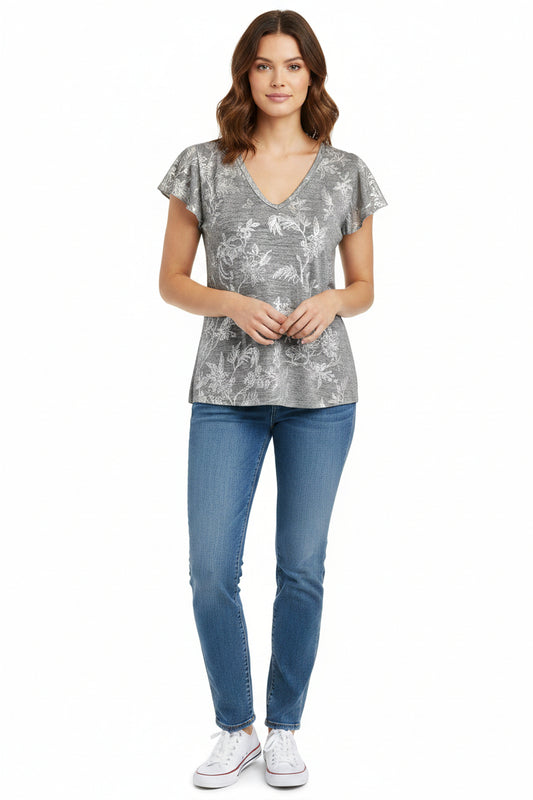 New White House Black Market Silver Shirt Size M