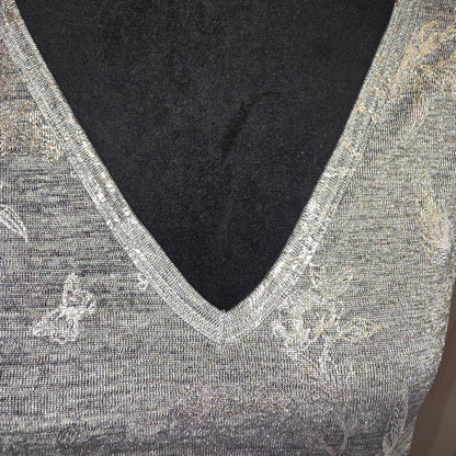 New White House Black Market Silver Shirt Size M