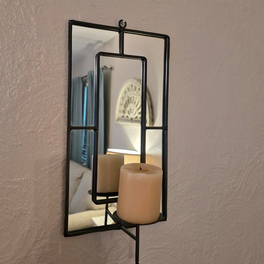 Mirror and Candle Wall Sconce