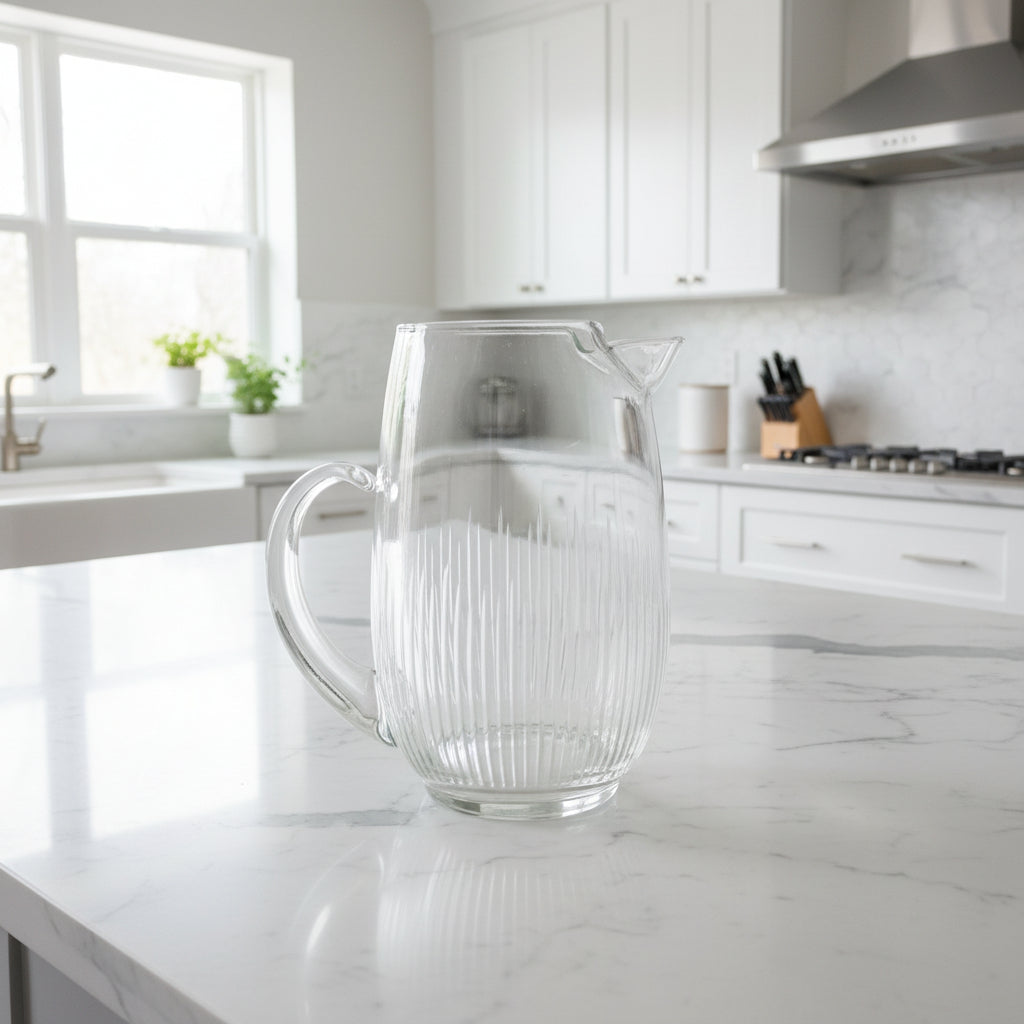 Textured Glass Pitcher