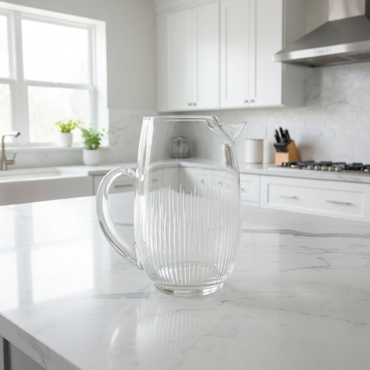 Textured Glass Pitcher