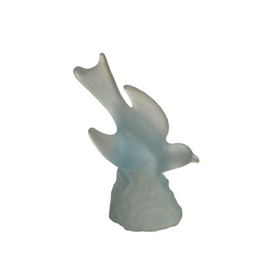 Vintage Blue Glass Bird Figurine