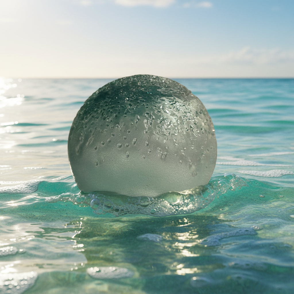 Blue Recycled Glass Decorative Sphere
