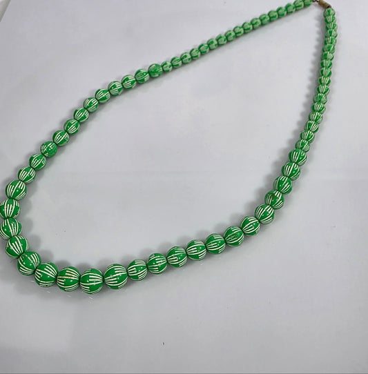 Vintage Green and White Necklace