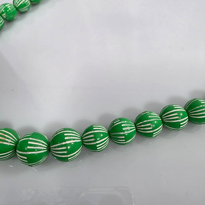 Vintage Green and White Necklace