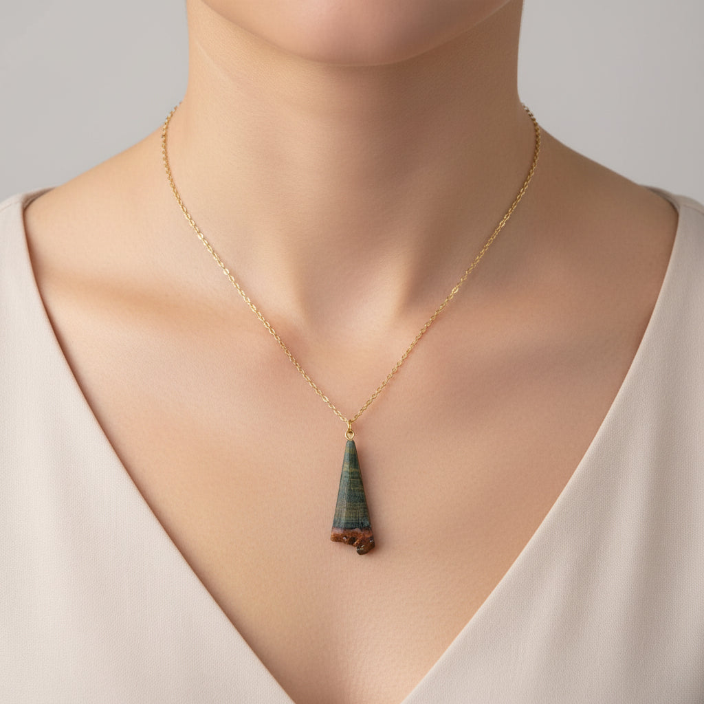 Raw Edge Wooden Necklace
