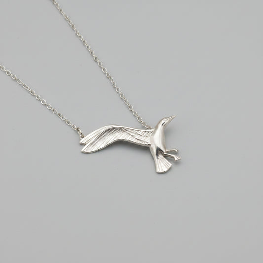 Vintage Giovanni Silver-Toned Seagull Necklace (1970s)