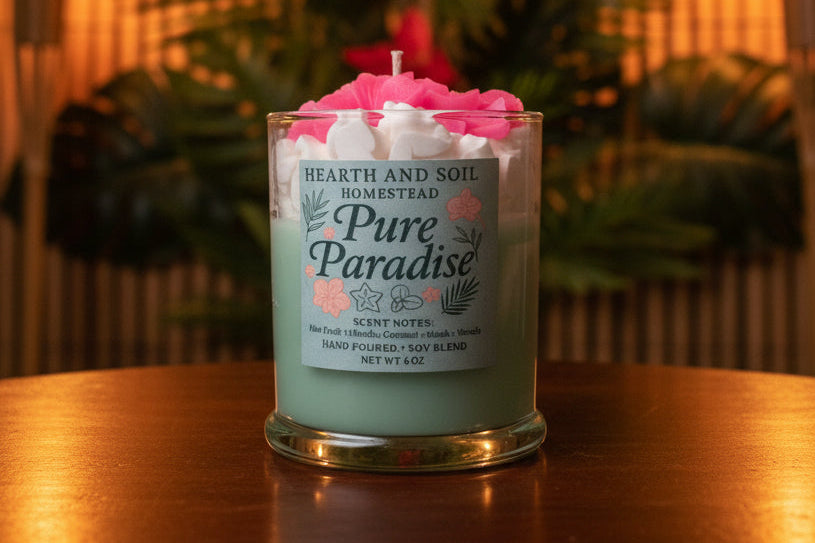 Hand poured Pure Paradise Candle