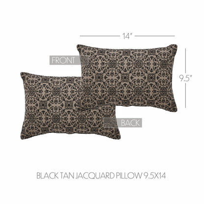 Black Tan Jacquard Throw Pillow 9.5x14 – Custom House